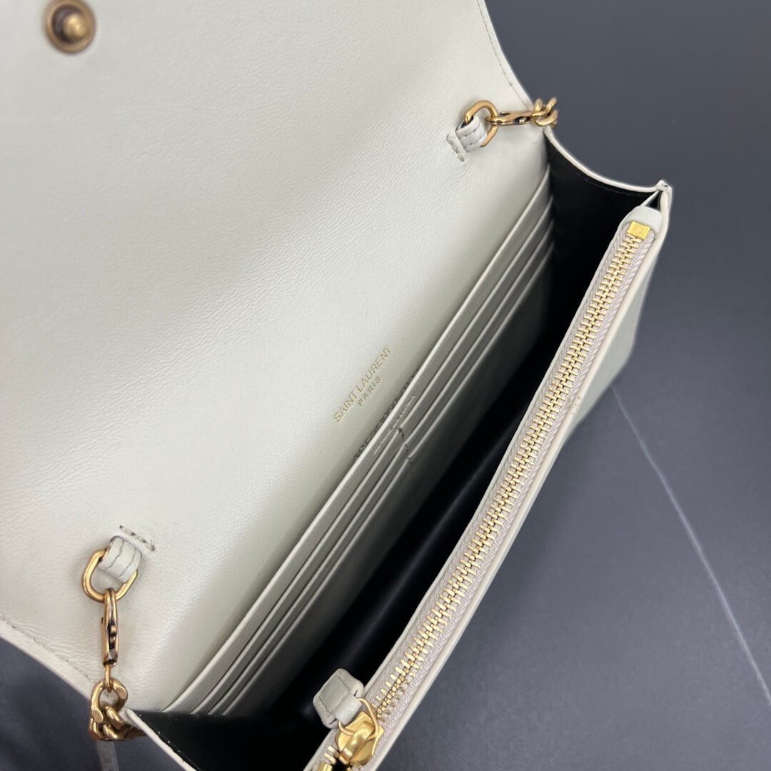 ys l 743050 le cassandre clutch bag 19cm white