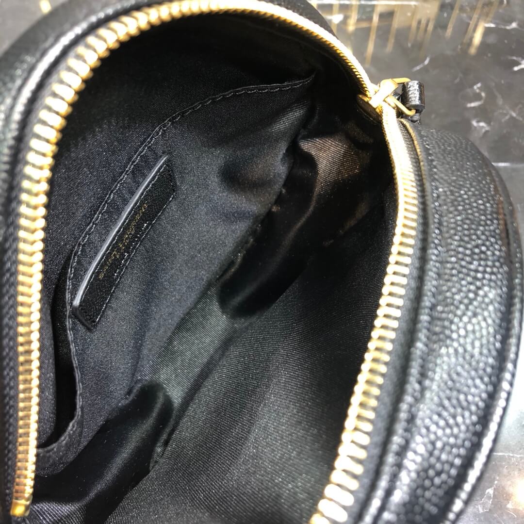 vinyle round camera bag chain shoulder bag de poudre embossed caviar leather 610436