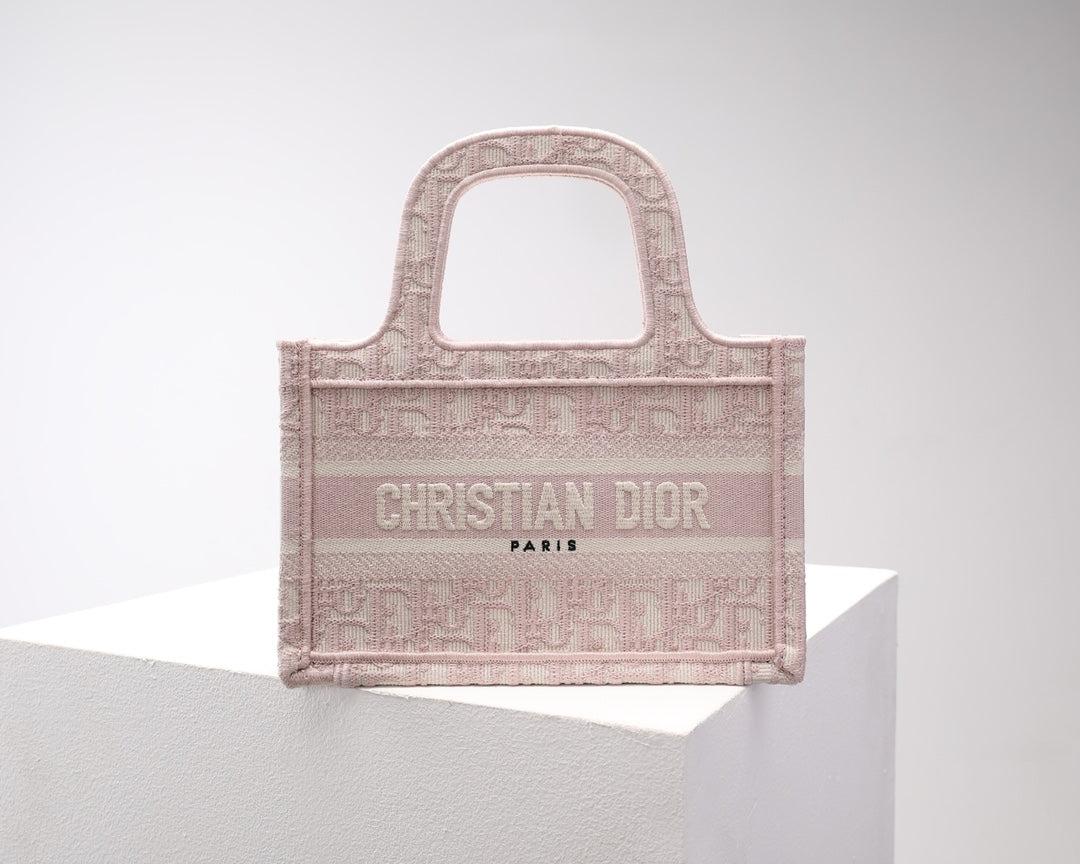 Dior Book Tote rose pink mini size 1286 Oblique