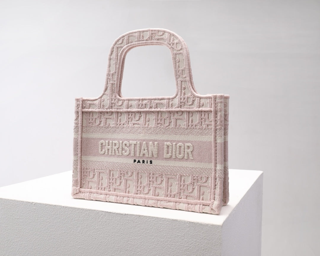 dior book tote bag Embroidery logo