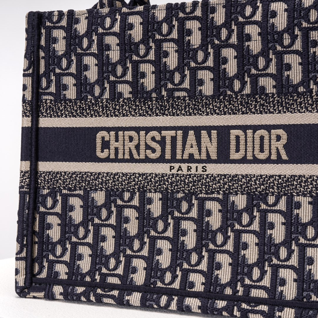 Embroidery christian dior book tote bag