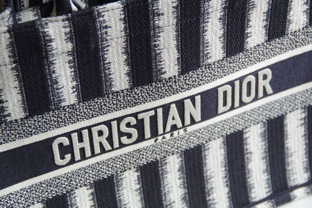 DO1286 Book bag Tote Embroidery 36.5cm 41.5cm Handbag black and white