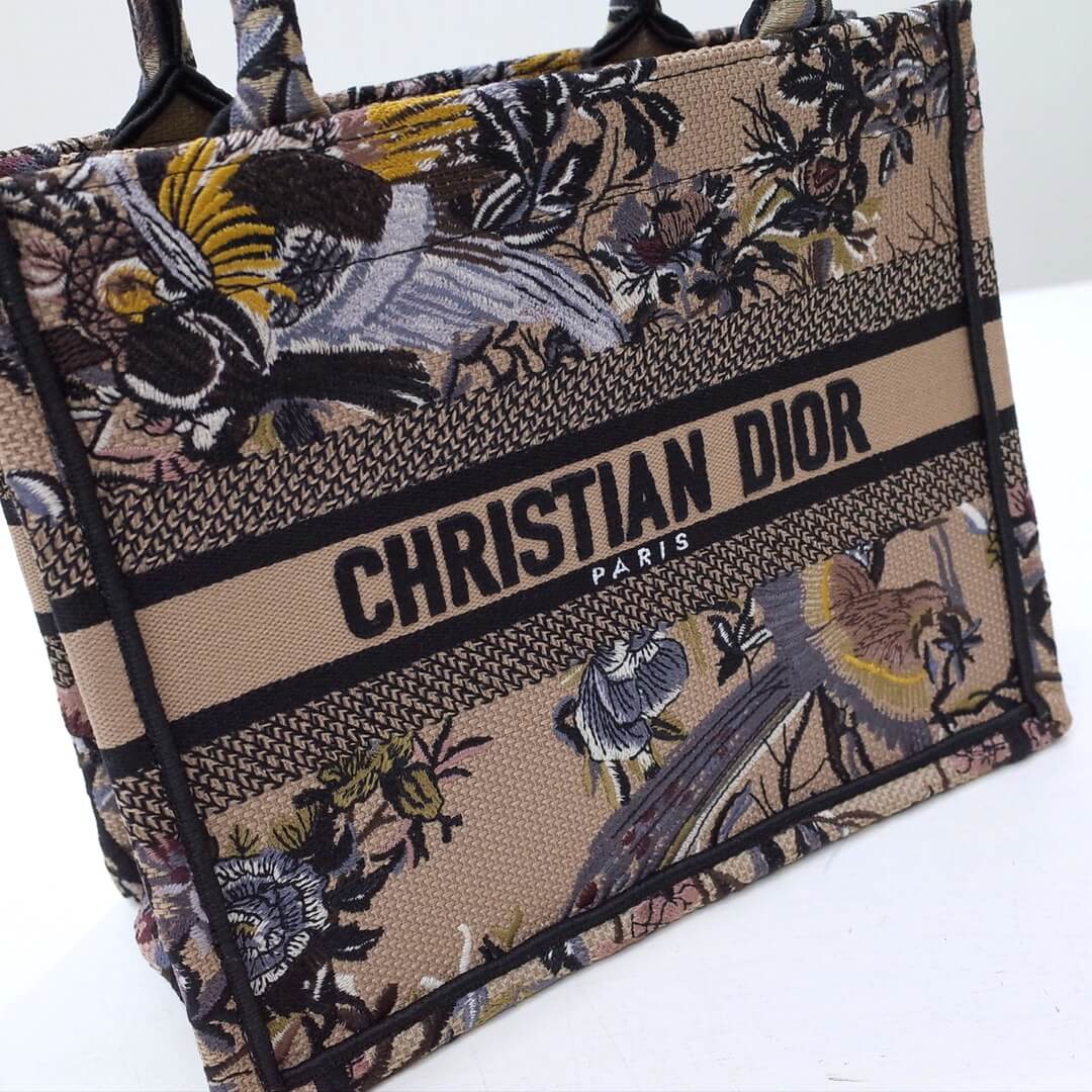 DO 1286 Book Tote Handbag Embroidery 36.5cm 41.5cm brown printing