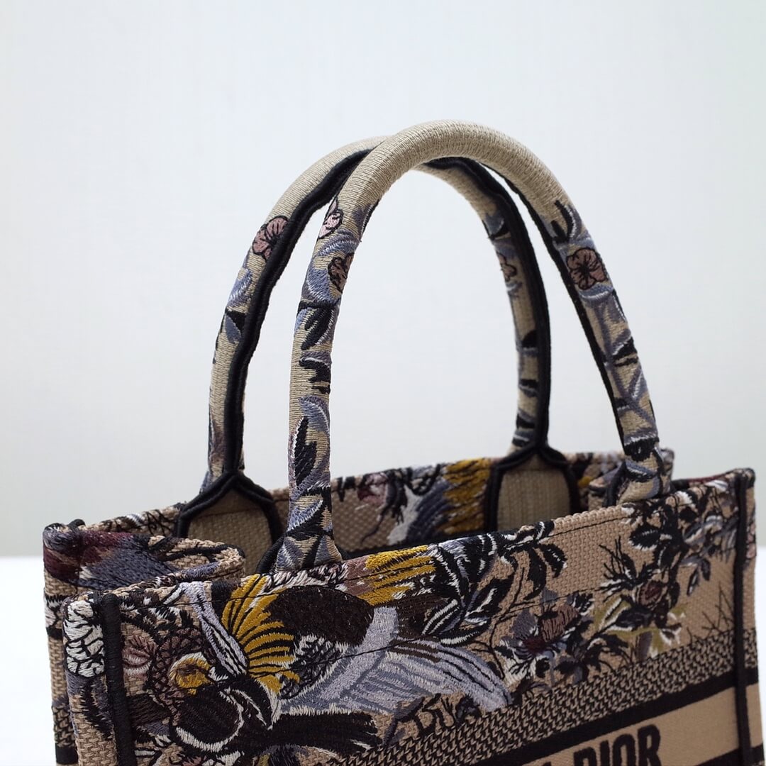 DO 1286 Book Tote Handbag Embroidery 36.5cm 41.5cm brown printing