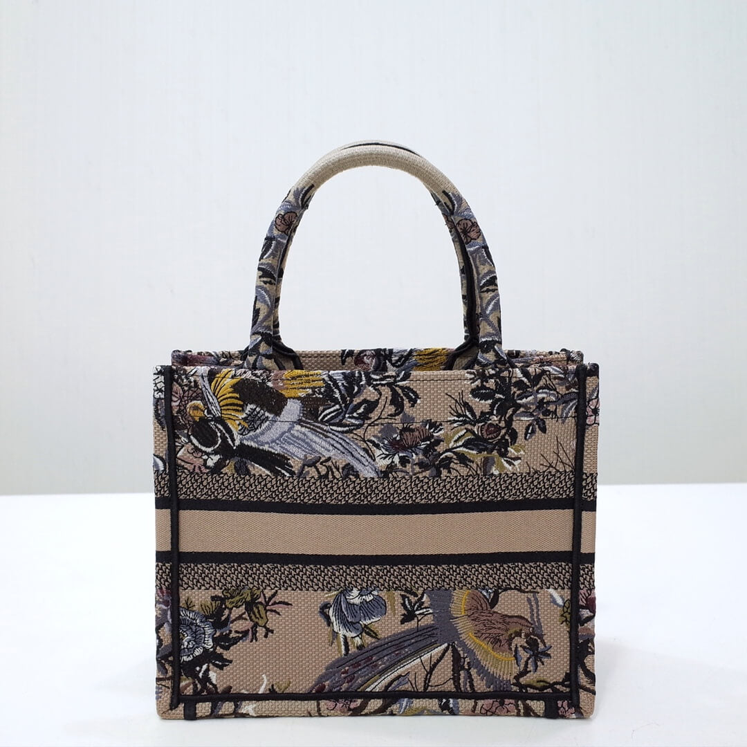 DO 1286 Book Tote Handbag Embroidery 36.5cm 41.5cm brown printing