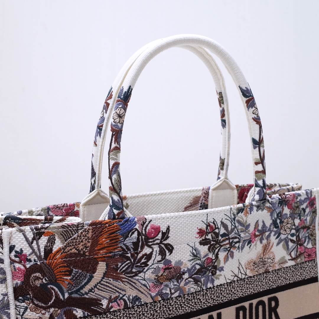 DO1286 Book bag Tote Embroidery 36.5cm 41.5cm Handbag white printing