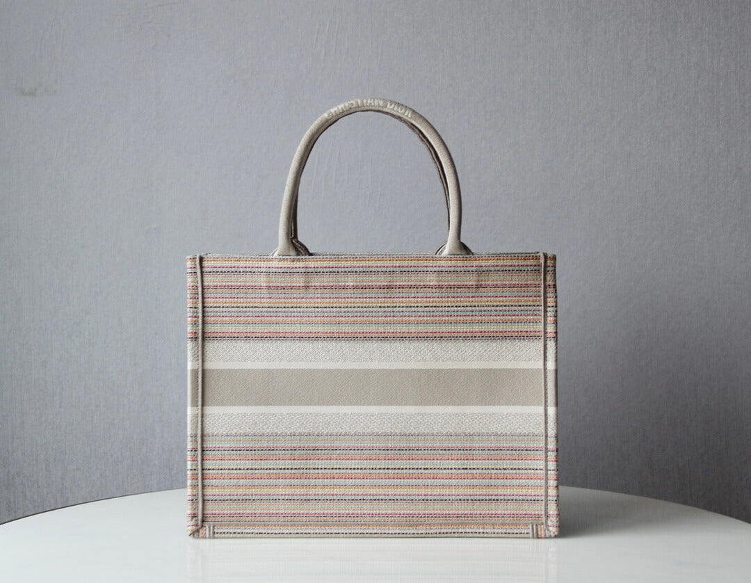 DO1286 Book bag Tote Embroidery pink white 36.5cm 41.5cm Handbag