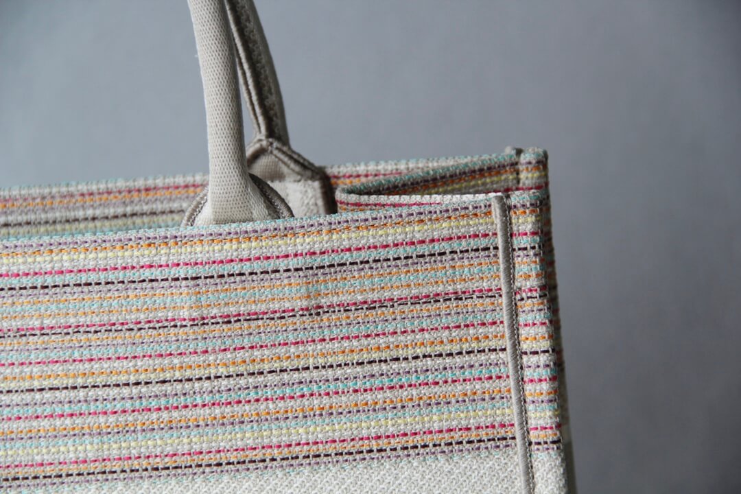 DO1286 Book bag Tote Embroidery pink white 36.5cm 41.5cm Handbag