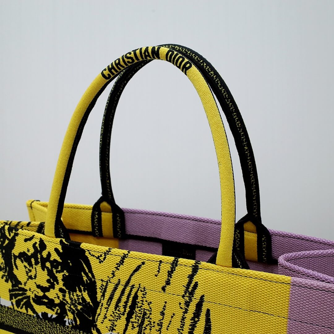 DO1286 Book bag Tote Embroidery yellow 36.5cm 41.5cm Handbag