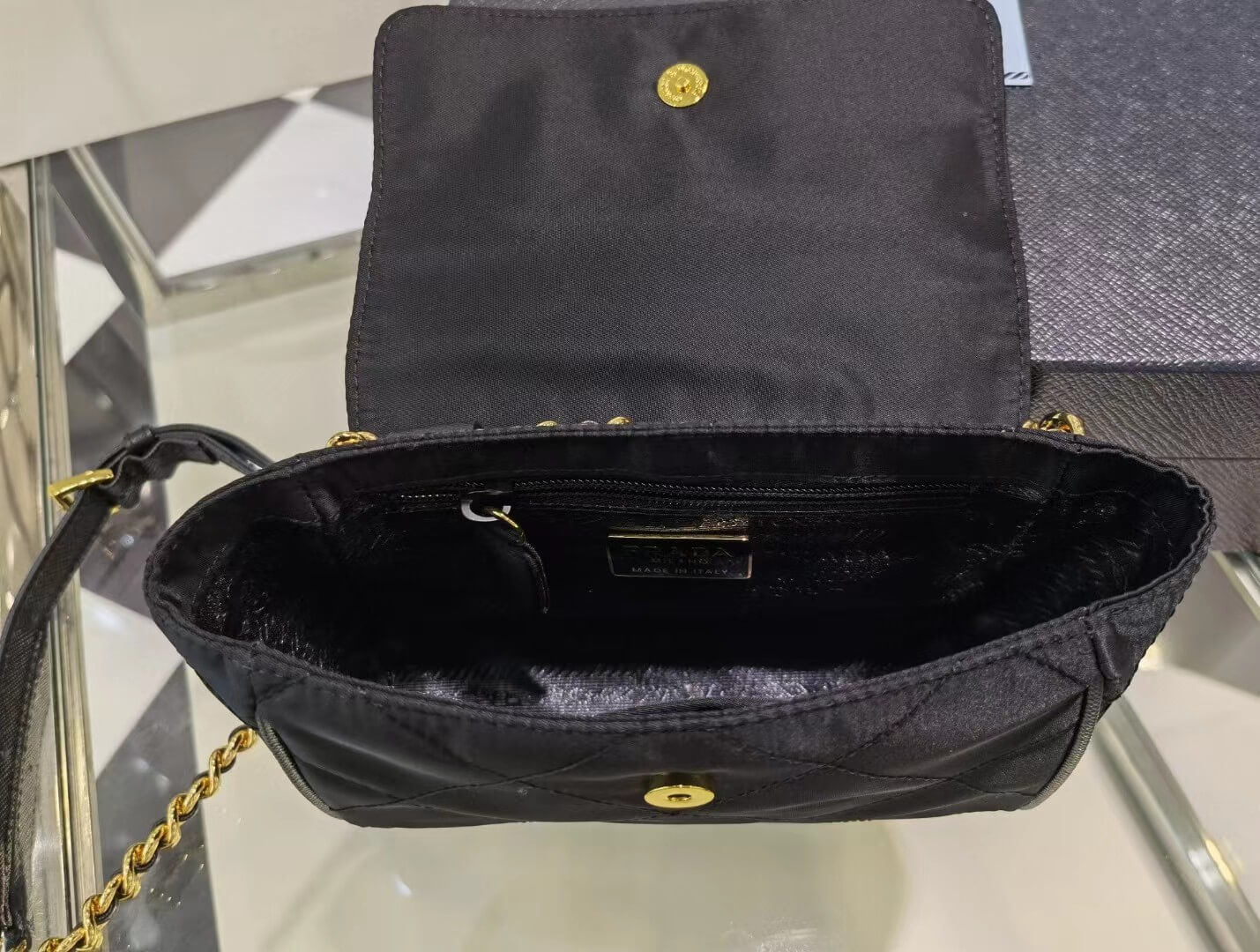 black nylon shoulder bag