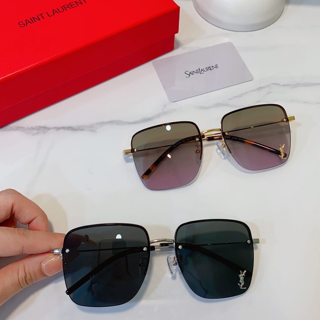 Sunglasses 2023 YSL New European and American Luxury Frameless Multilateral Personalized Travel Ultra Light YJB20