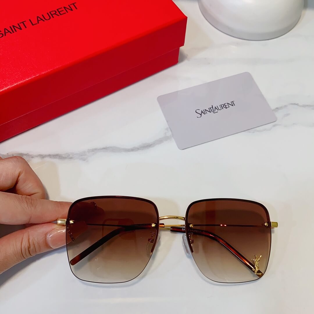 Sunglasses 2023 YSL New European and American Luxury Frameless Multilateral Personalized Travel Ultra Light YJB20