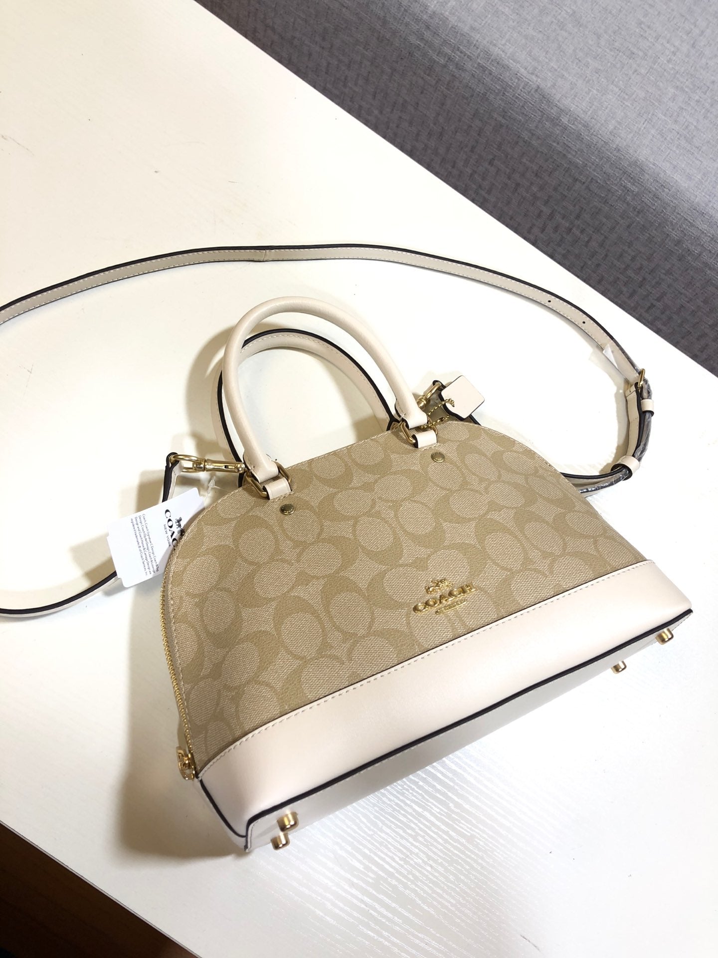 COA SHELL BAG  WHITE PVC 27583