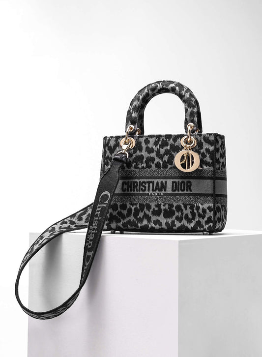 DO 44532 Lady D-Lite mini 17cm  24cm Leopard Print black white-2