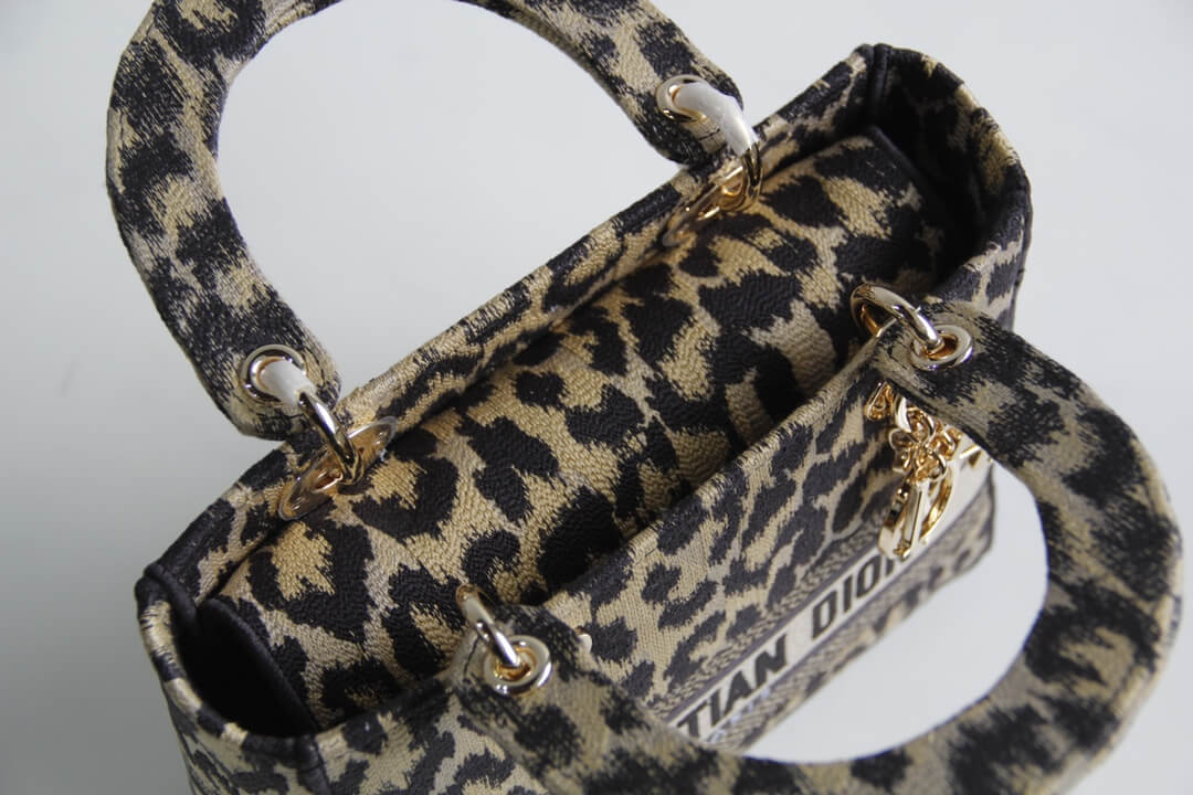 DO 44532 Lady D-Lite Handbag shoulder bag cross body bags mini 17cm  24cm Leopard Print light yellow