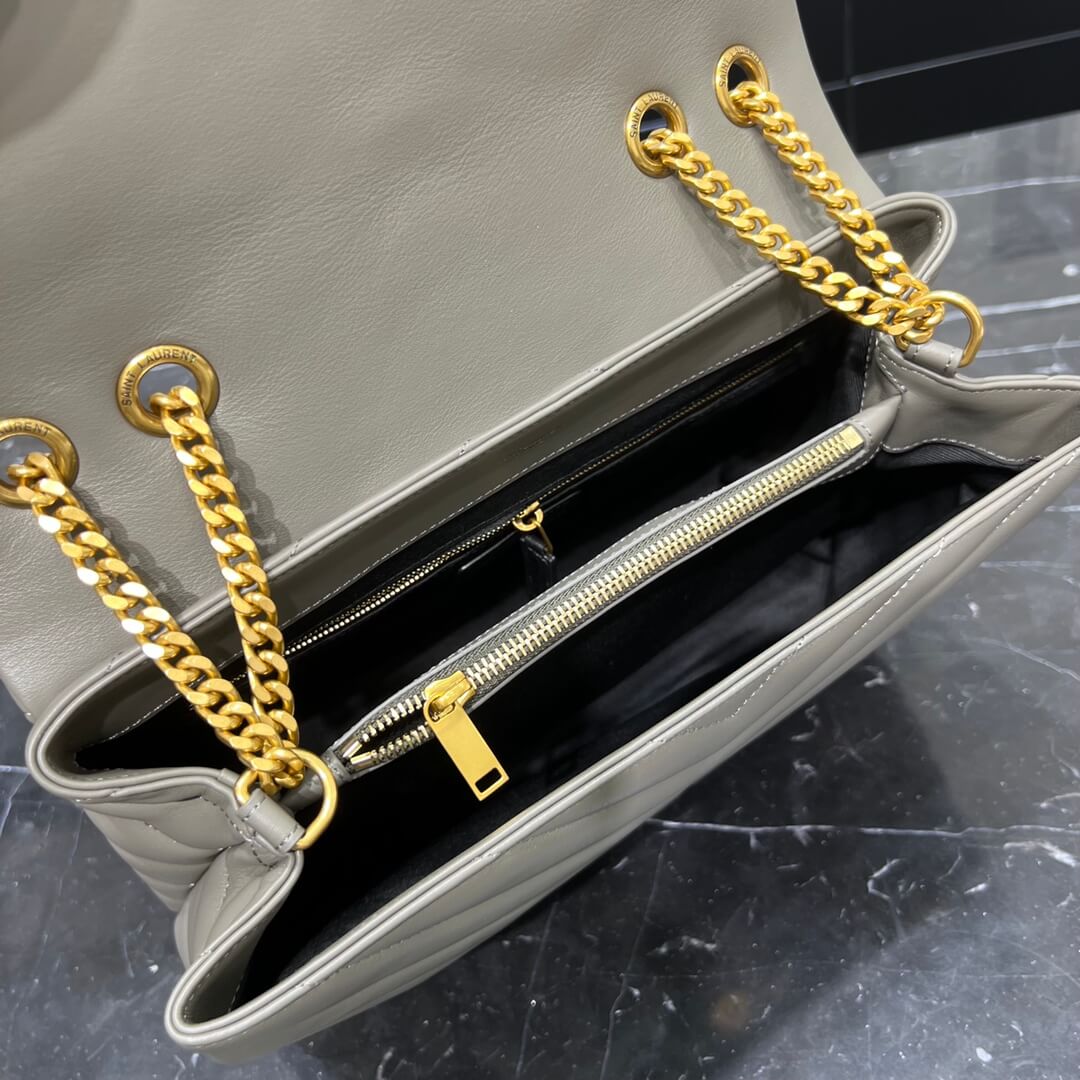 Y-S-L-459749 shoulder bag grey yellow metal white