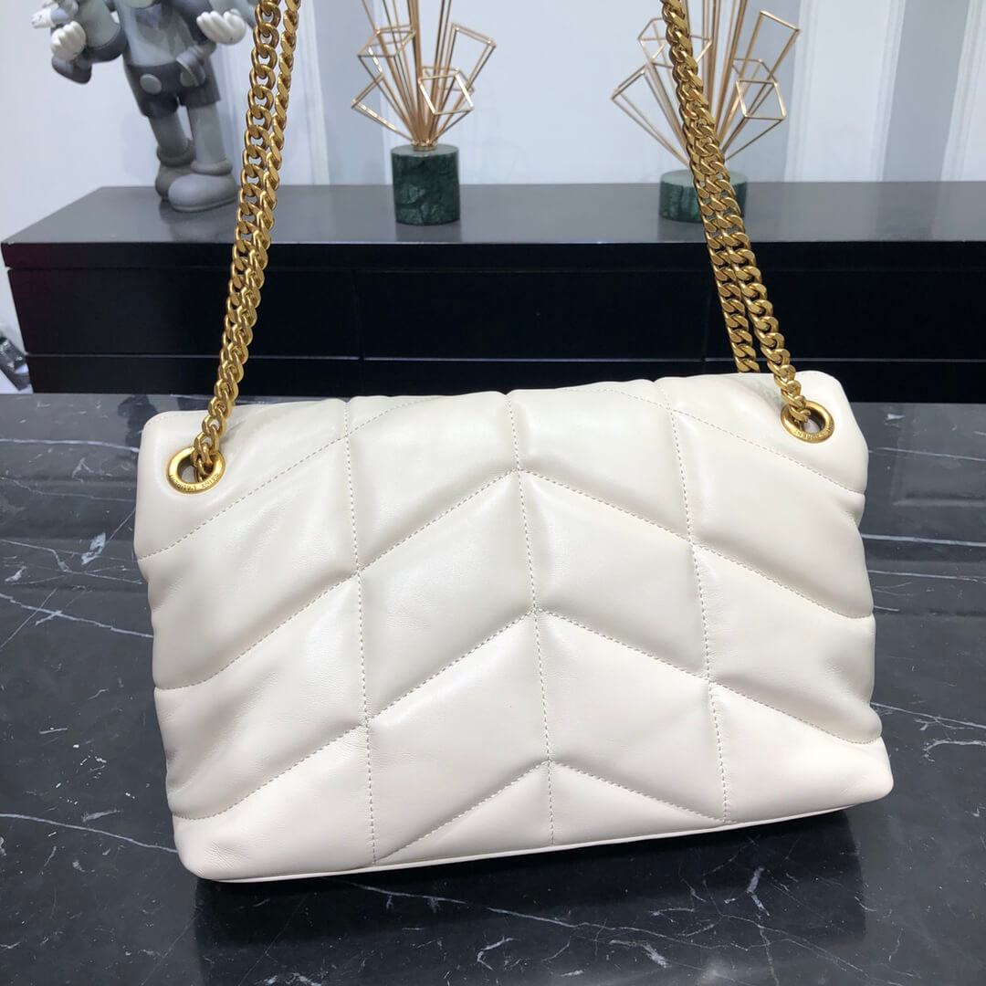 YSL 577476 calfskin white Silver hardware 29cm