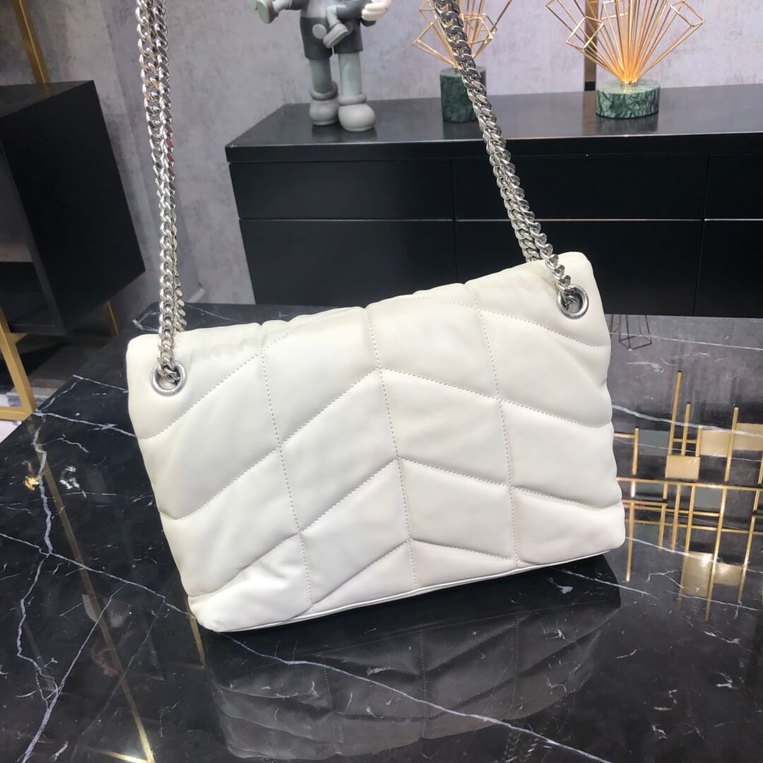 YSL 577476 calfskin white Silver hardware 29cm