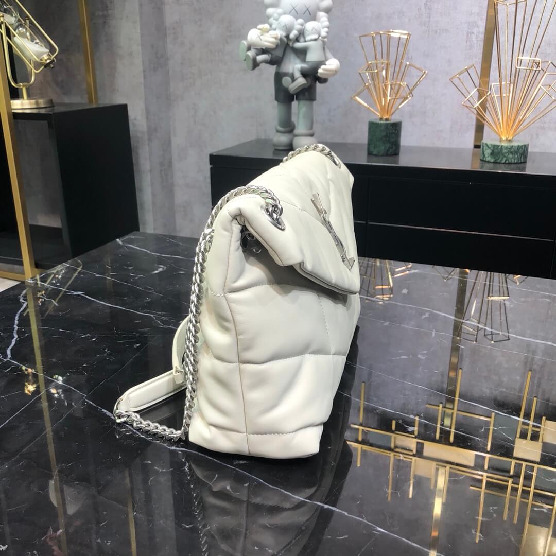 YSL 577476 calfskin white Silver hardware 29cm