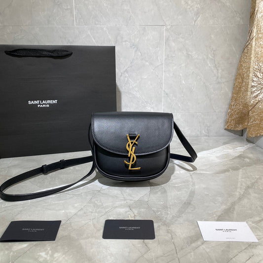 YSL5561240940 KAIA SMALL Saddle bag black gold hardware 619740