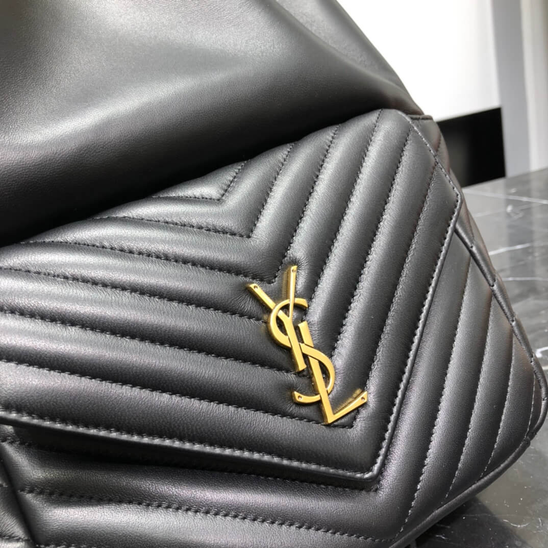 YSL 672609 backpack Leather black apricot white