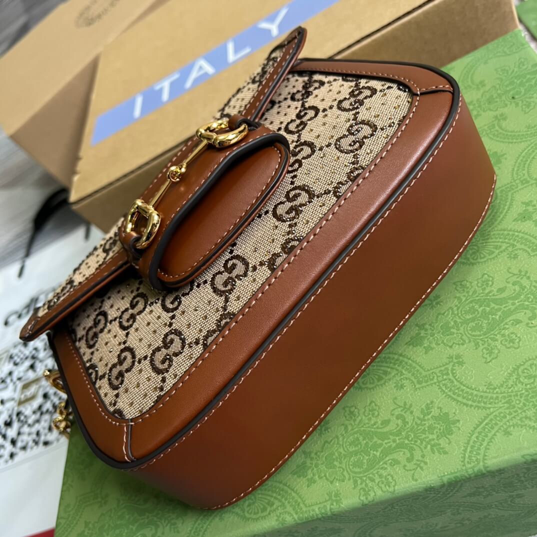 GC675801 Denim Dionysus Saddle bag 20.5cm brown