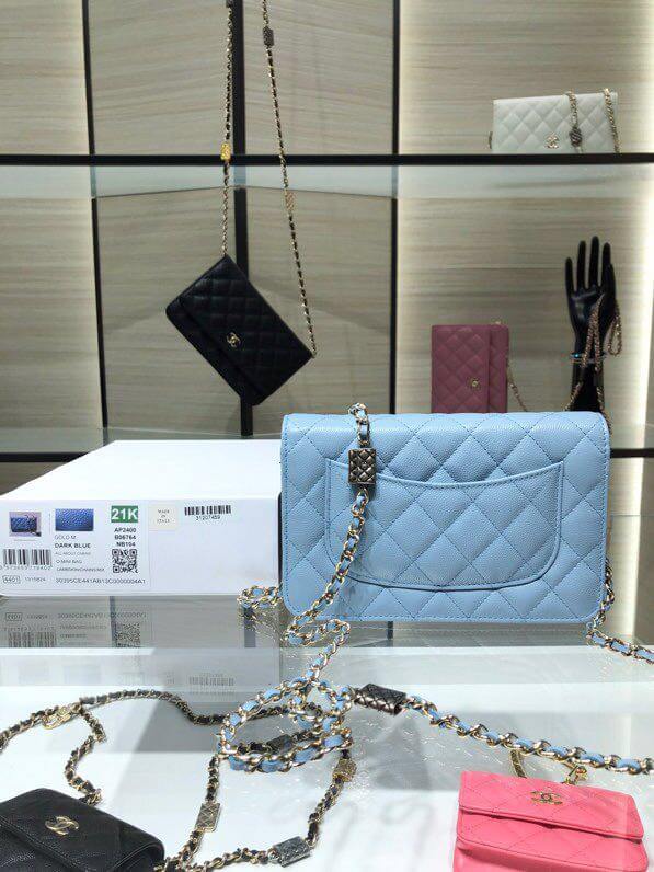 CHA AP2400 WOC light blue Lambskin caviar