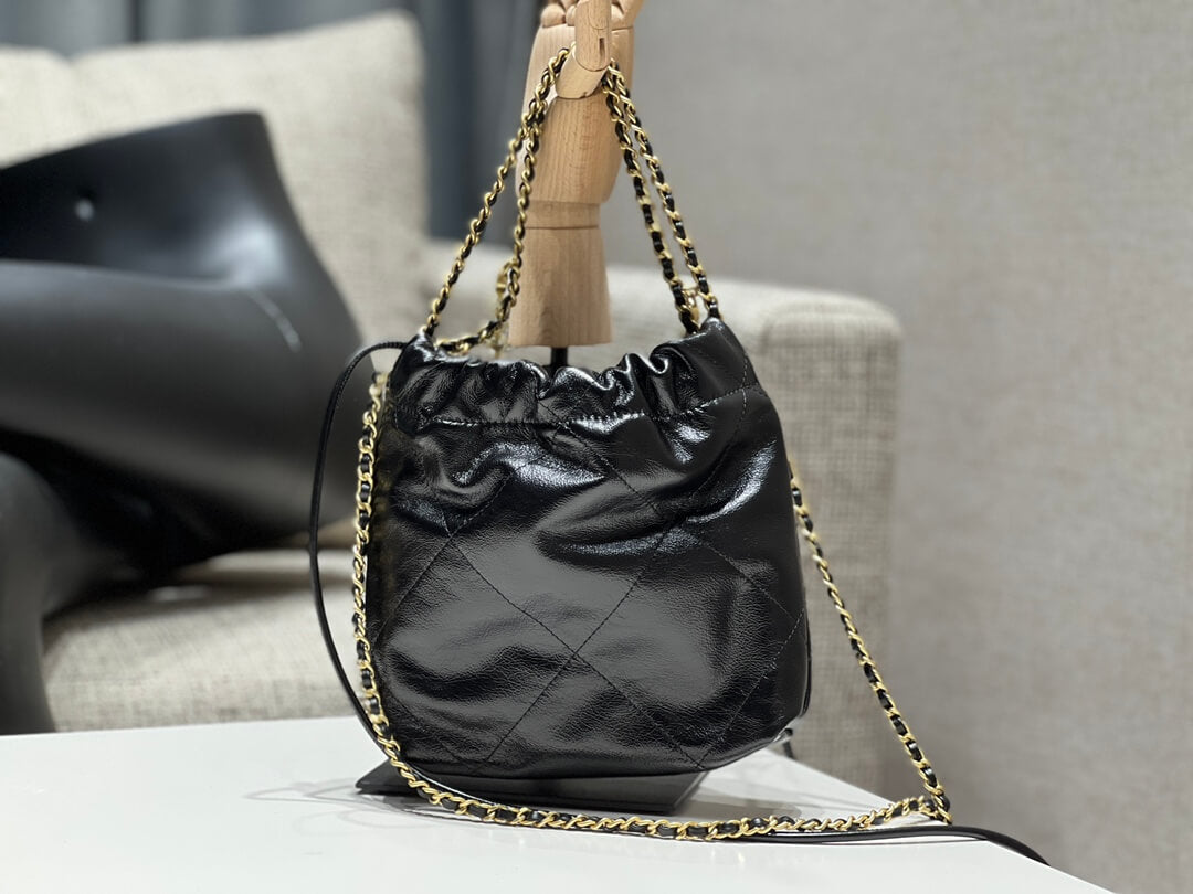 CHA AS3980 Chan 22 MINI Handbag Calfskin black