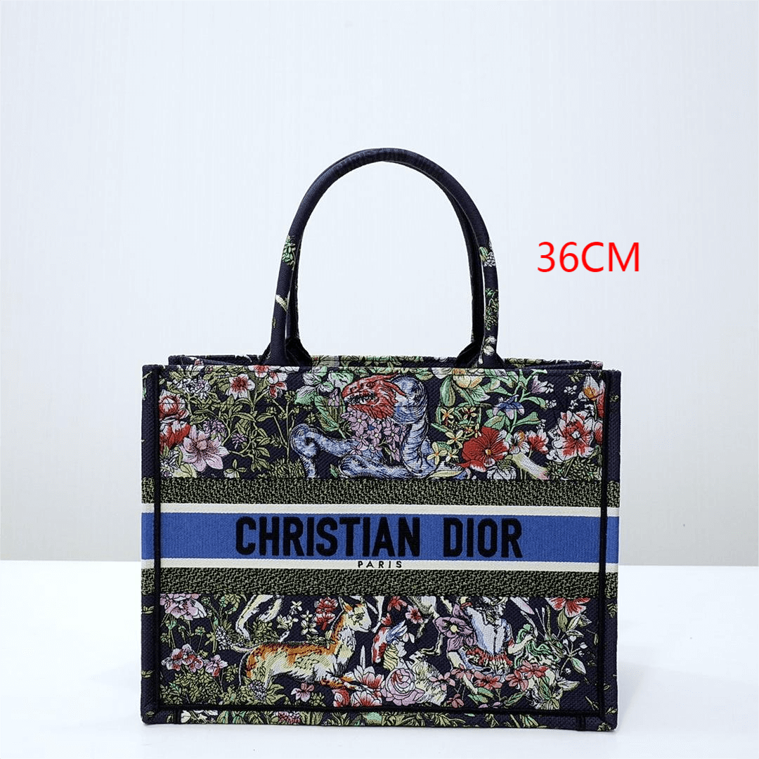 BOOK TOTE 36 BLACK EMBROIDERY