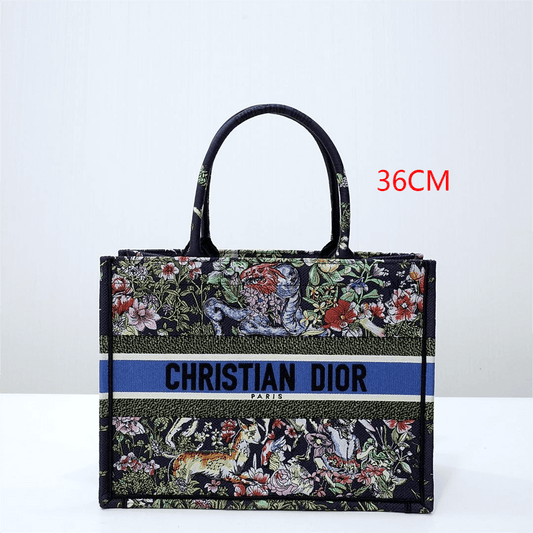 BOOK TOTE 36 BLACK EMBROIDERY