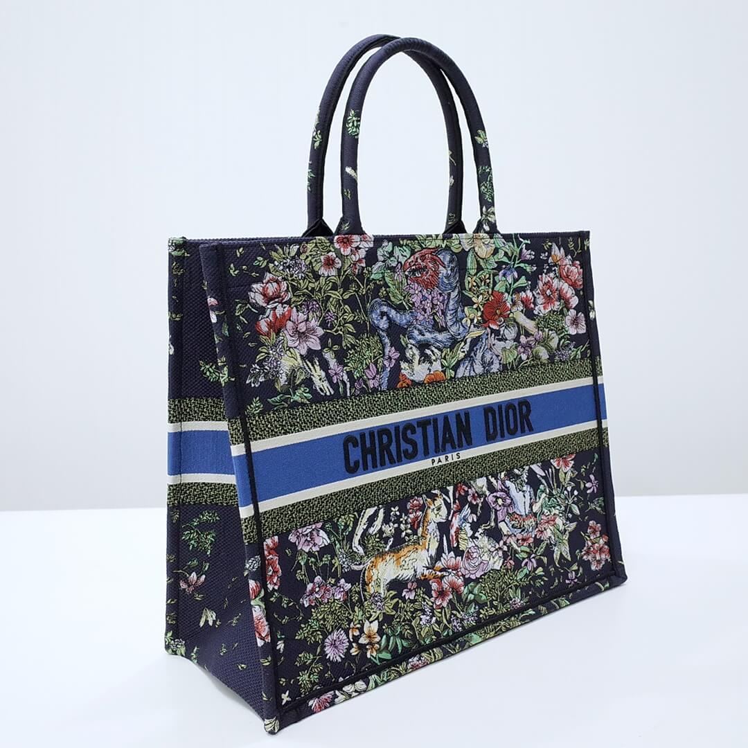 DO1286 Book Tote BIG size 41.5cm 36.5cm Embroidery LOGO Handbag black blue