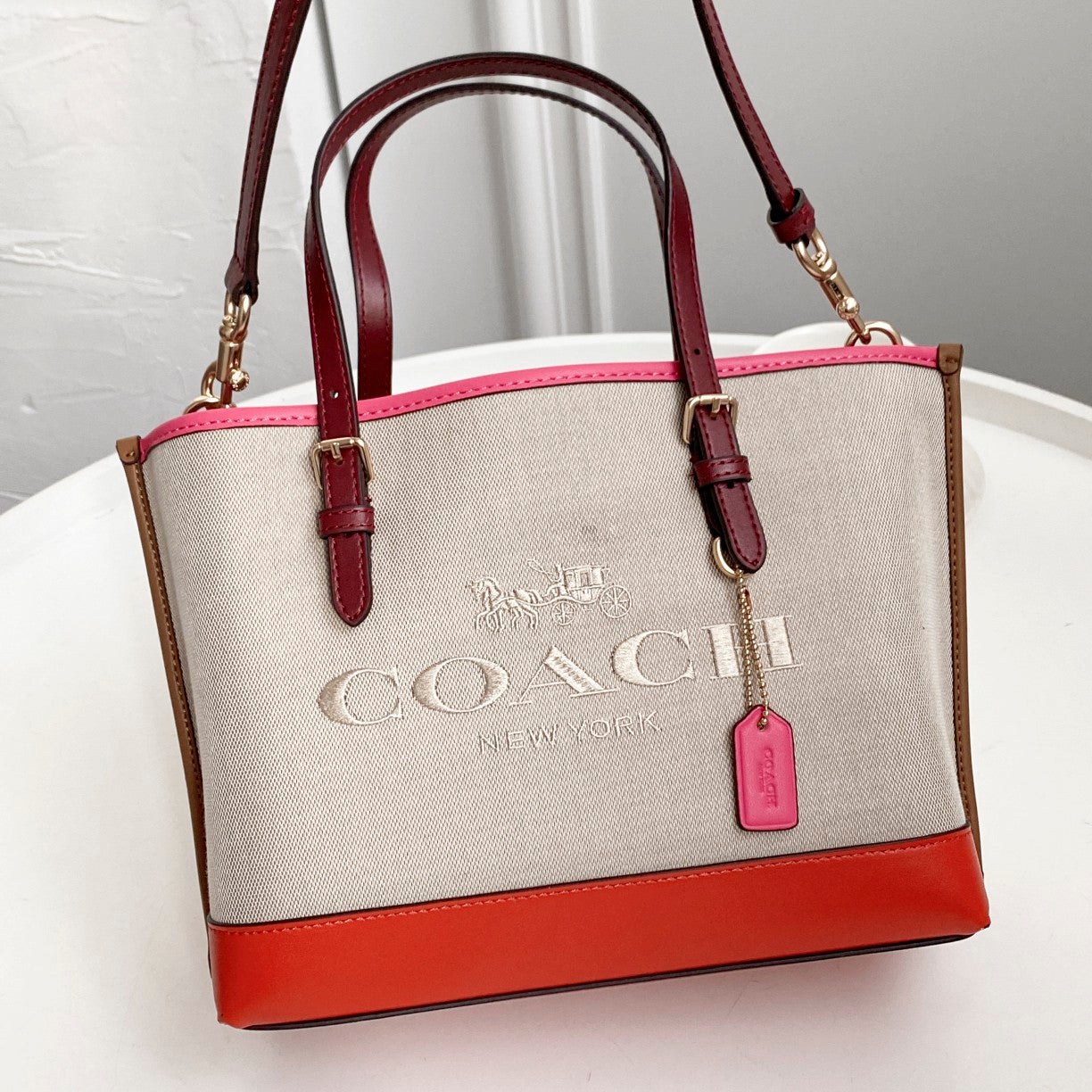 COACH TOTE BAG CANVAS PINK