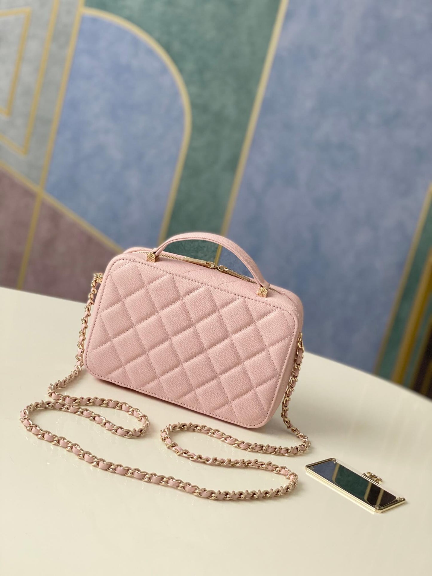 CHA 3168 mini Handbag shoulder bag cross body bags pink Lambskin camera bag