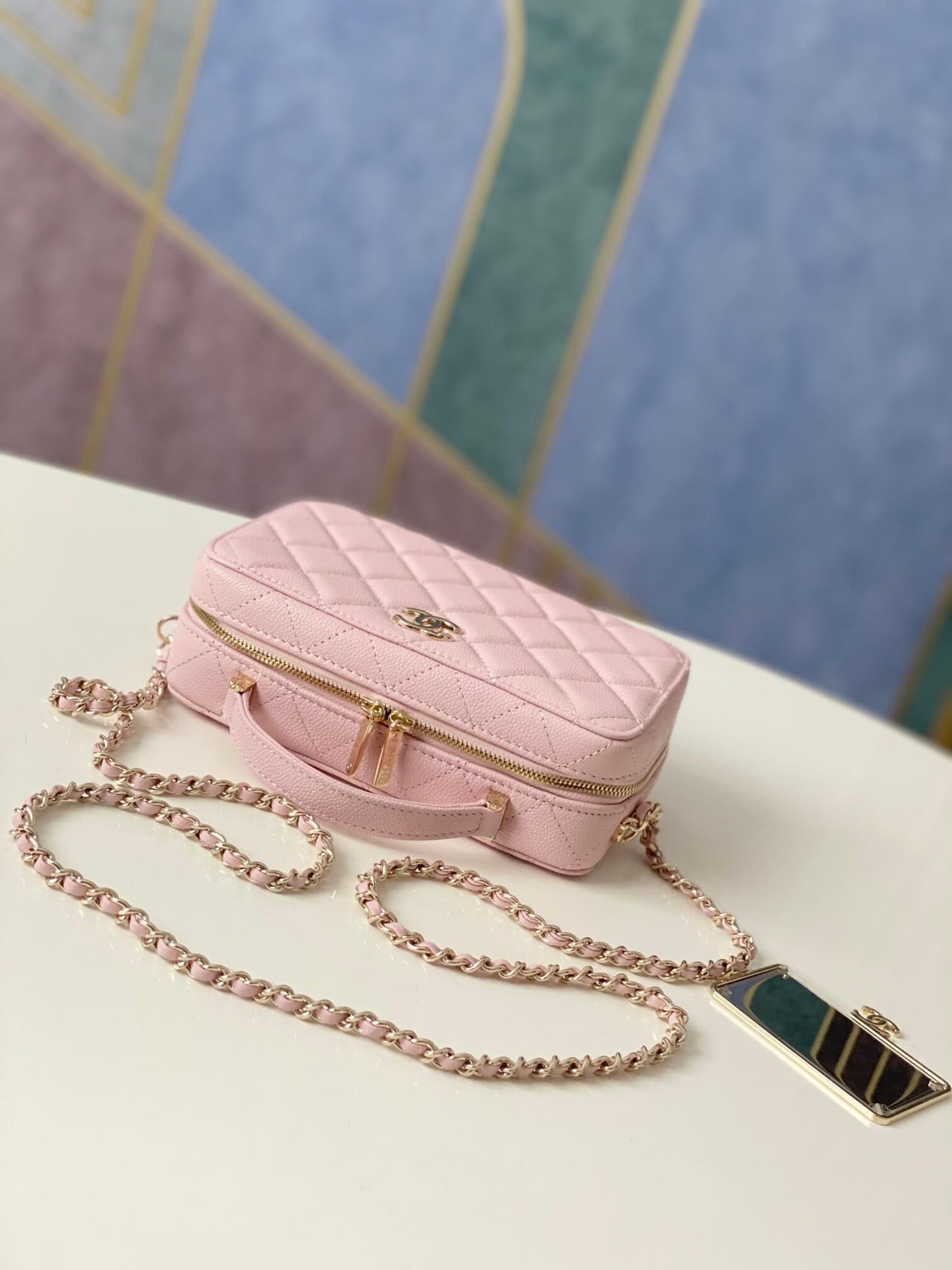 CHA 3168 mini Handbag shoulder bag cross body bags pink Lambskin camera bag