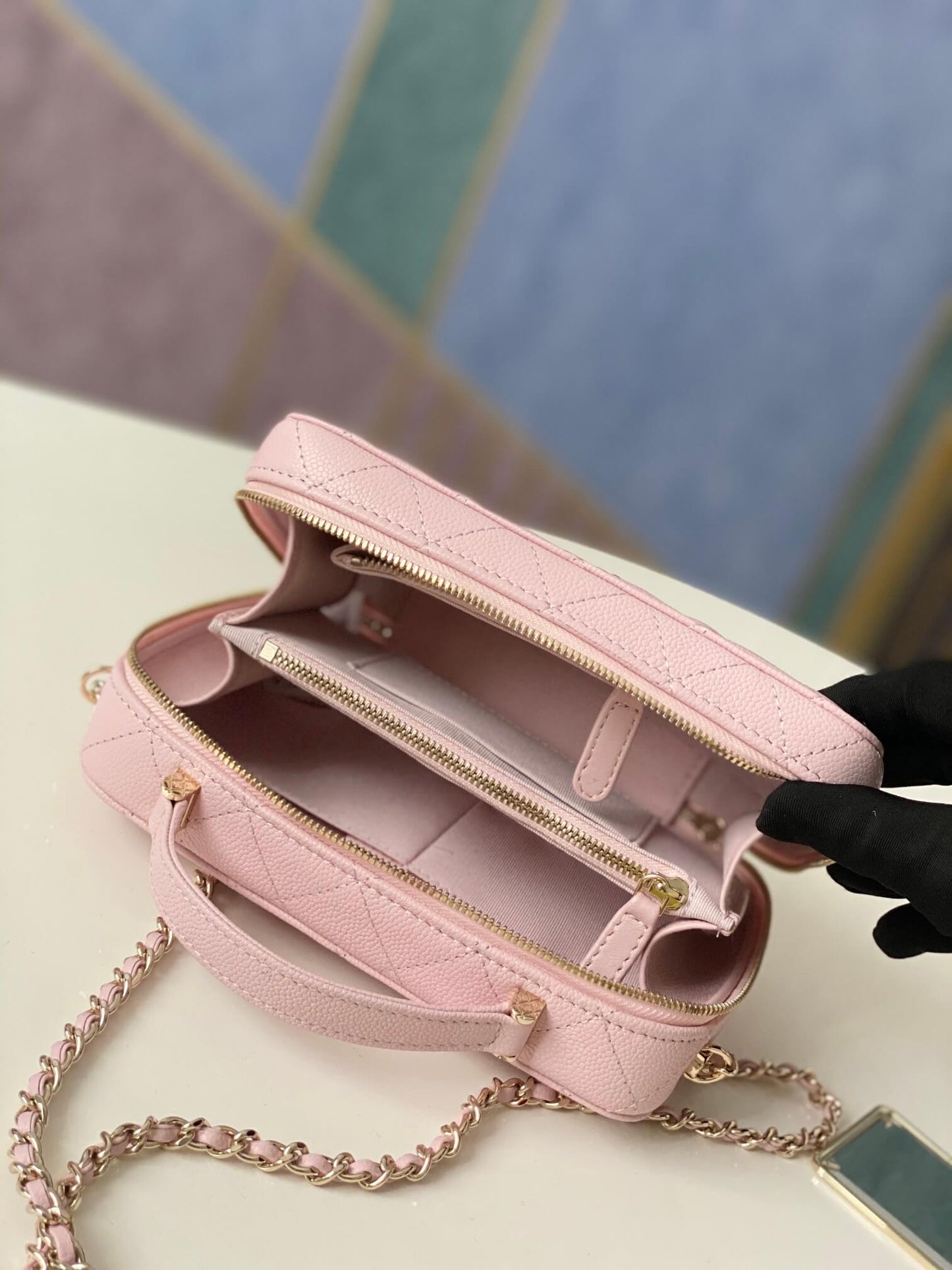 CHA 3168 mini Handbag shoulder bag cross body bags pink Lambskin camera bag