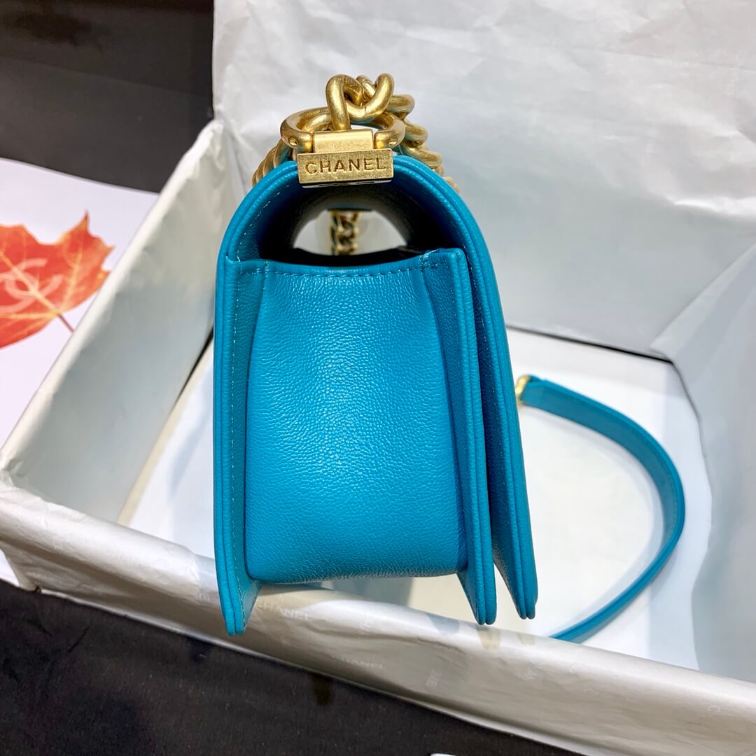 CHA 67085 shoulder bag cross body bags blue LeBoy calfskin