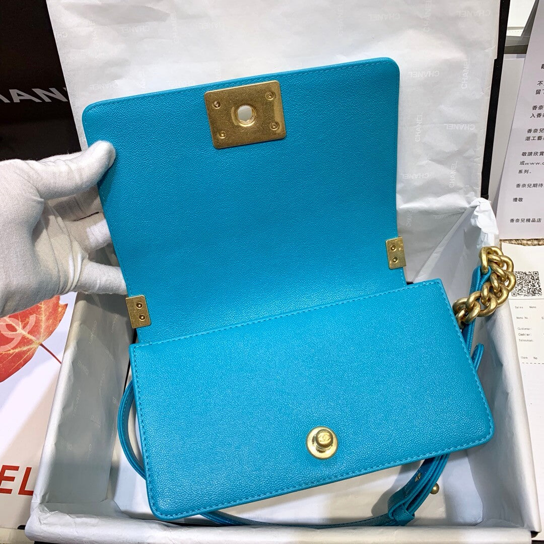 CHA 67085 shoulder bag cross body bags blue LeBoy calfskin