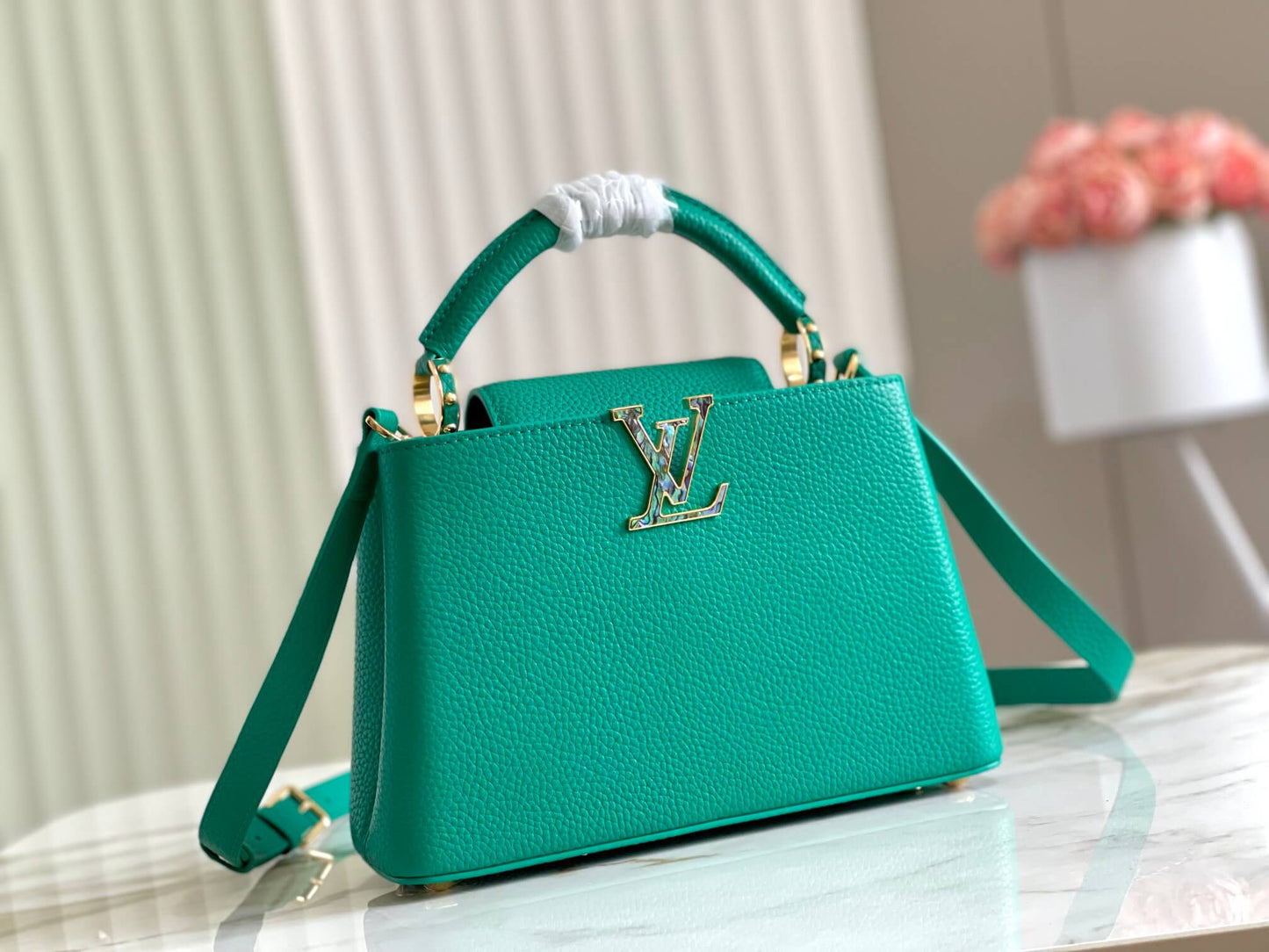 M57219 M48865 Capucines BB Shoulder Handbag  green