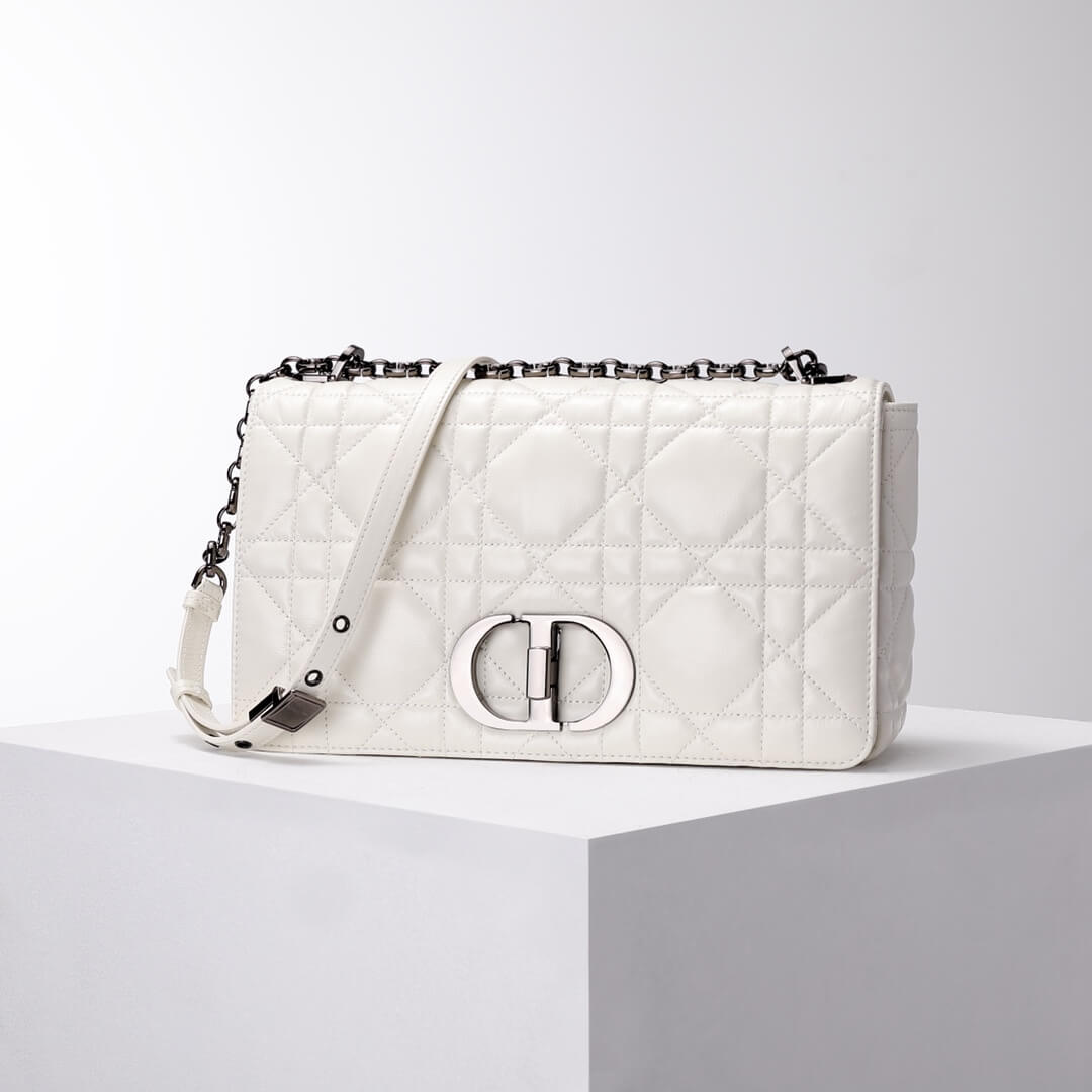 DO 2023 Caro white silver real leather sling shoulder bag