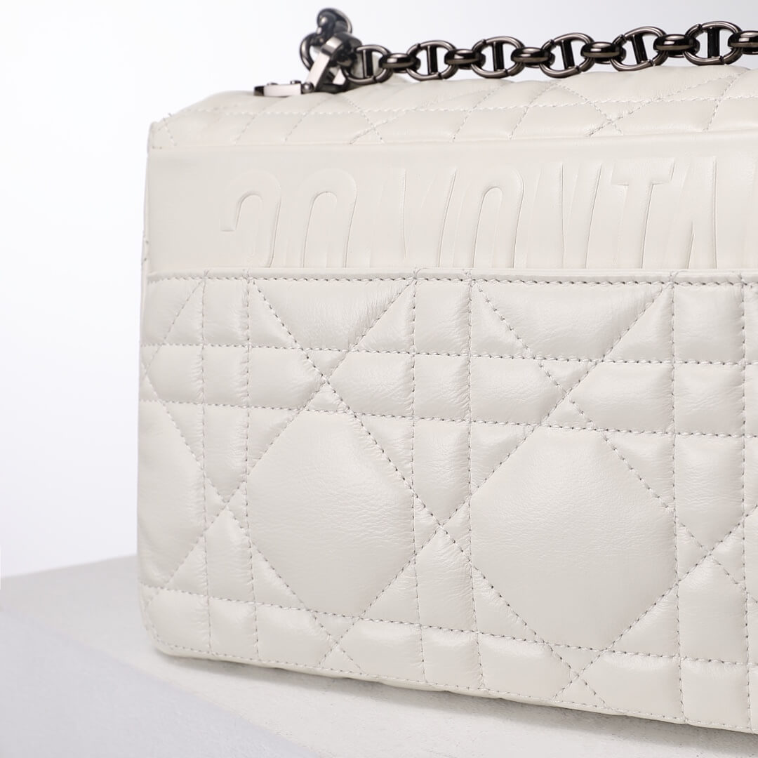 DO 2023 Caro white silver real leather sling shoulder bag