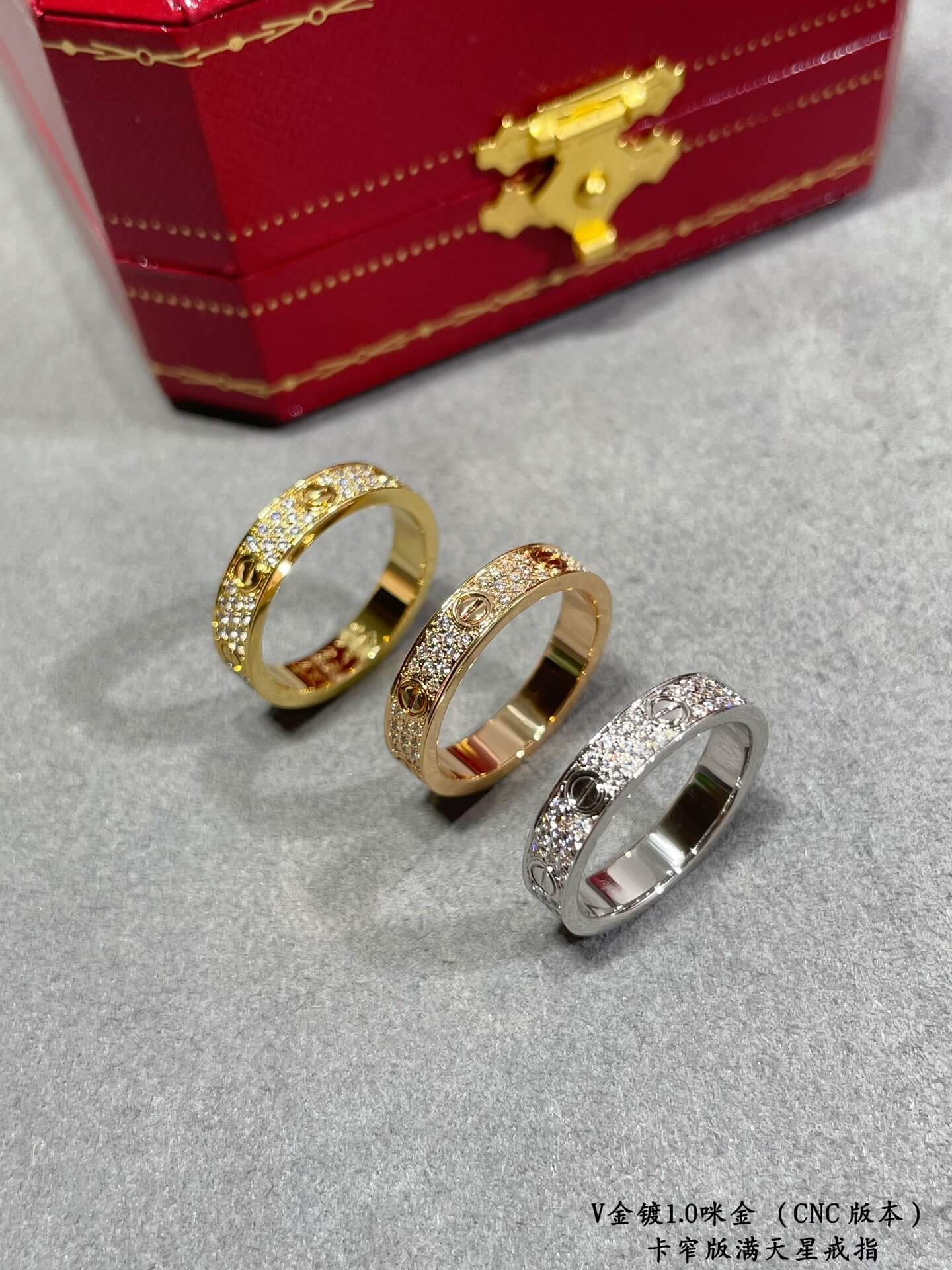 Cartier V Gold Fashion Luxury Luxury Hand Set Diamond Ring JZ13168A3