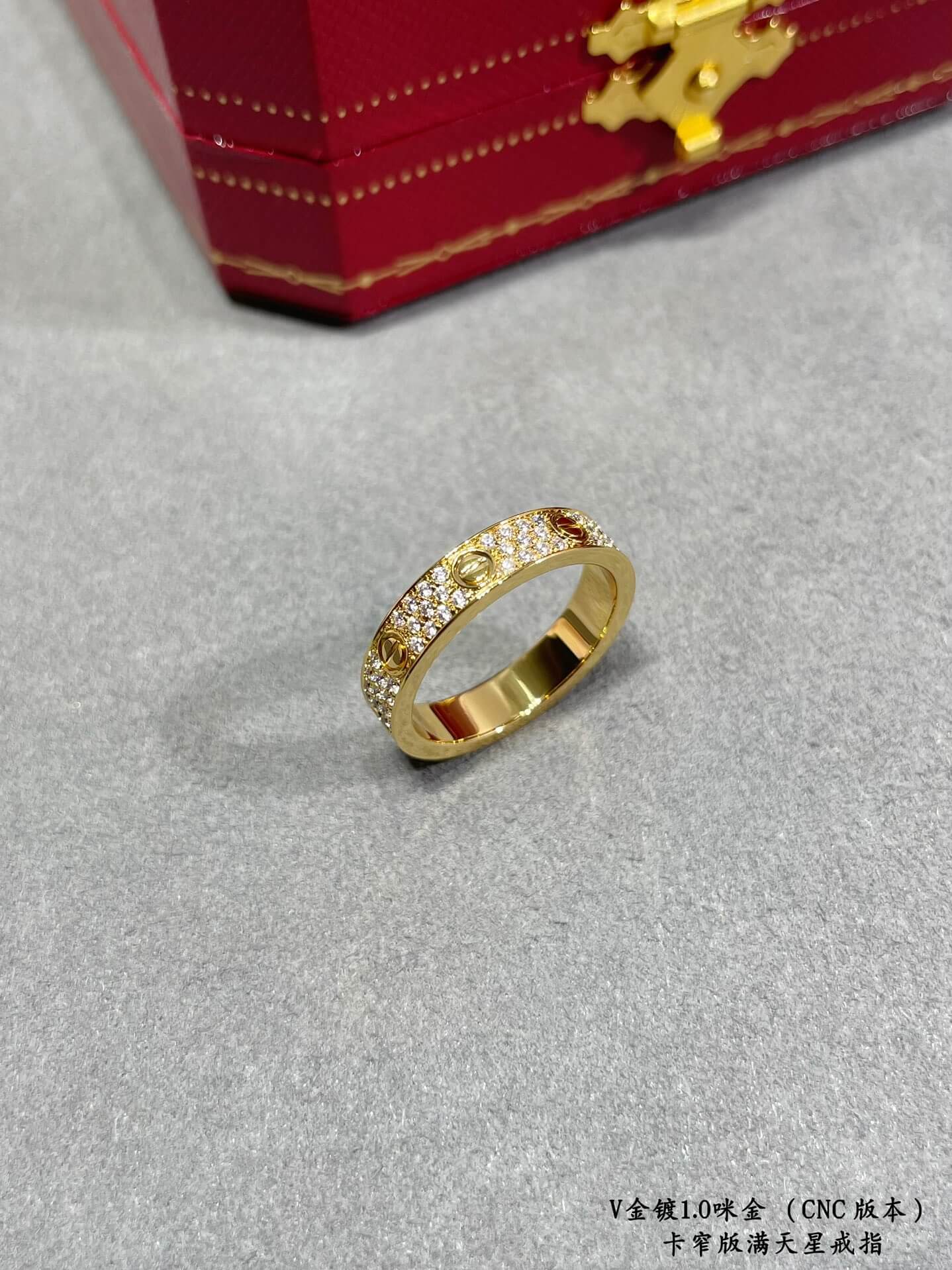 Cartier V Gold Fashion Luxury Luxury Hand Set Diamond Ring JZ13168A3