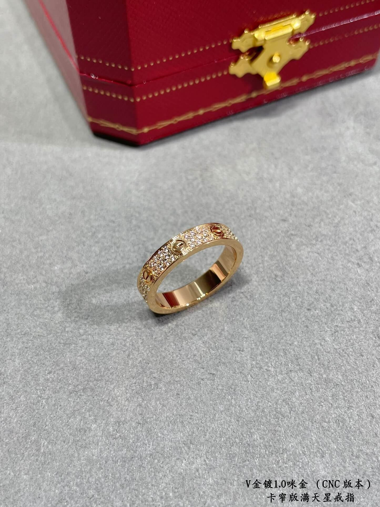 Cartier V Gold Fashion Luxury Luxury Hand Set Diamond Ring JZ13168A3