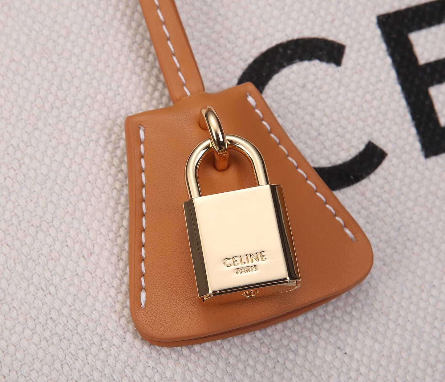 CL Canvas tote bag white brown