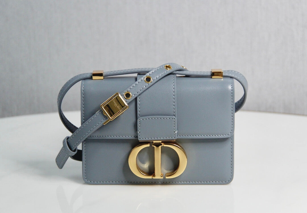 DO9006 mini Montaigne shoulder bag cross body bags light blue COWHIDE/ REAL LEATHER