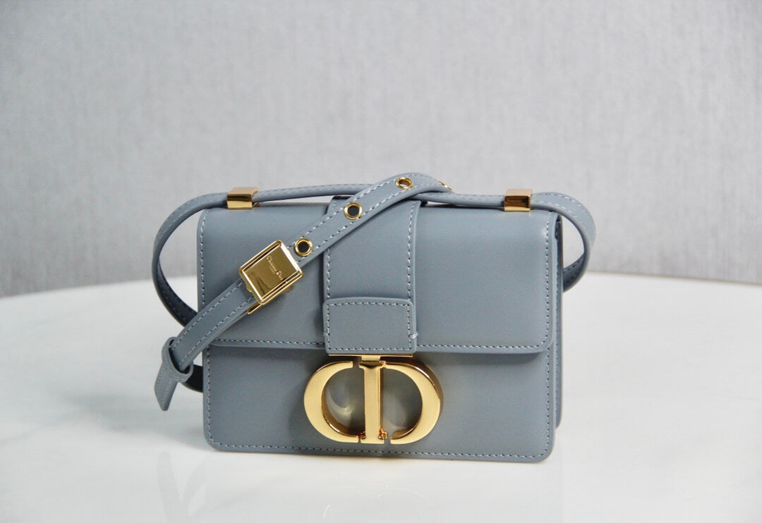 DO9006 mini Montaigne shoulder bag cross body bags light blue COWHIDE/ REAL LEATHER