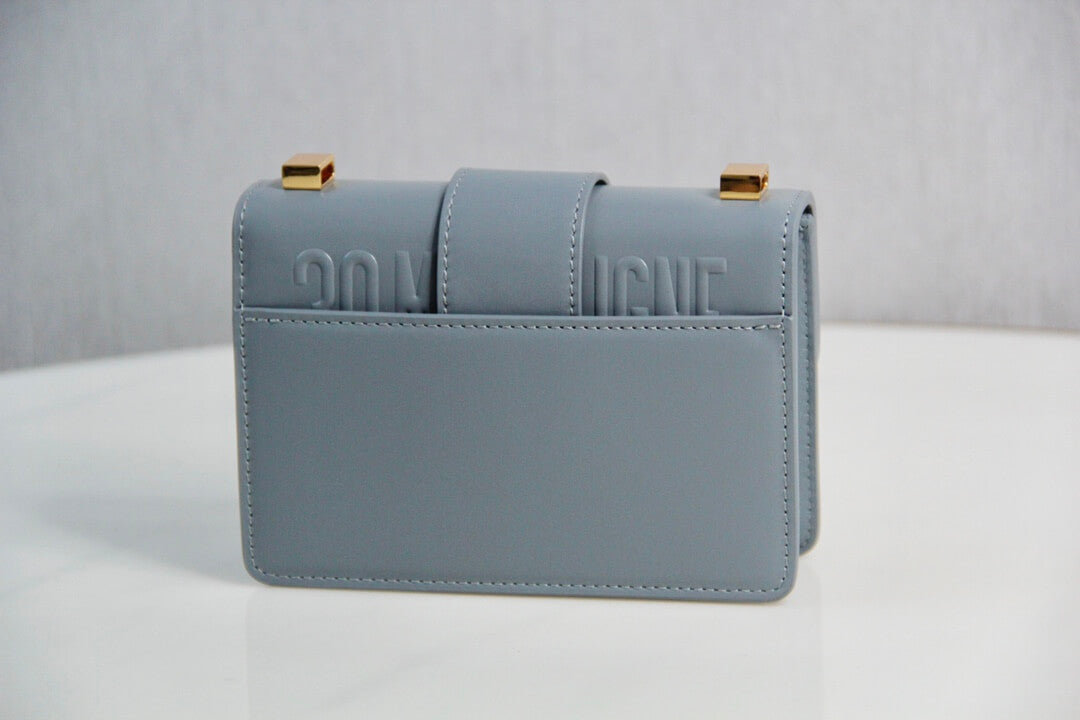 DO9006 mini Montaigne shoulder bag cross body bags light blue COWHIDE/ REAL LEATHER