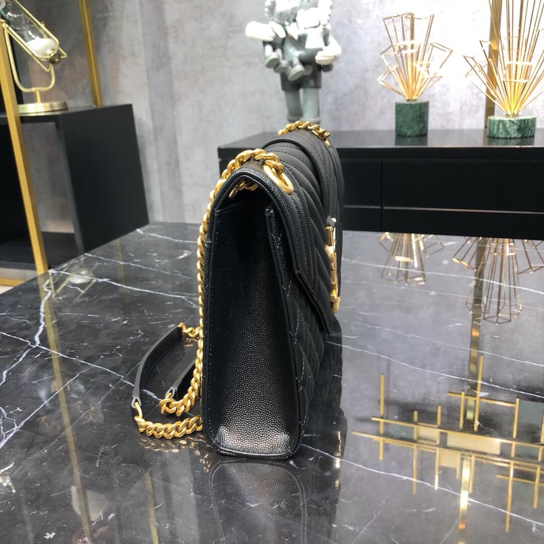 gold chain shoulder bag caviar leather