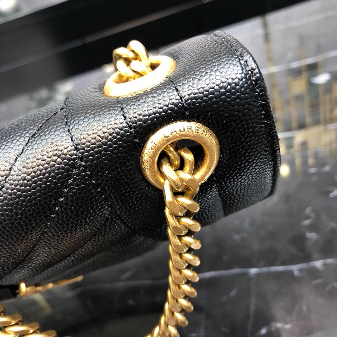 gold chain caviar leather crossbody bag women