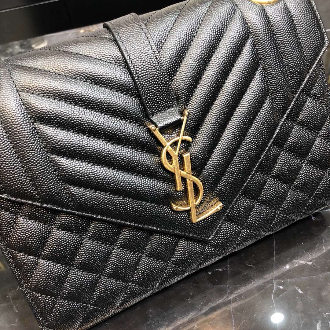 gold leather logo shoulder bag